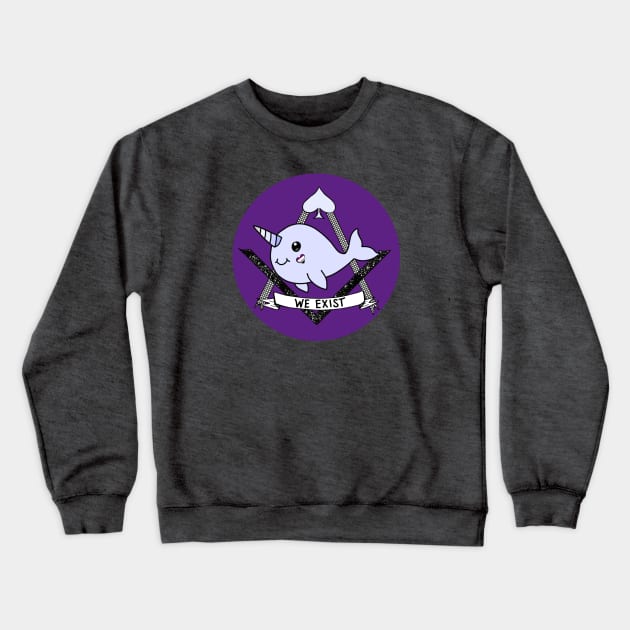 Asexual Narwhal Pride Crewneck Sweatshirt by Salty Said Sweetly